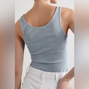 JAMES PERSE: The Daily ribbed stretch-Supima cotton tank — Size 1, Dusky Blue
